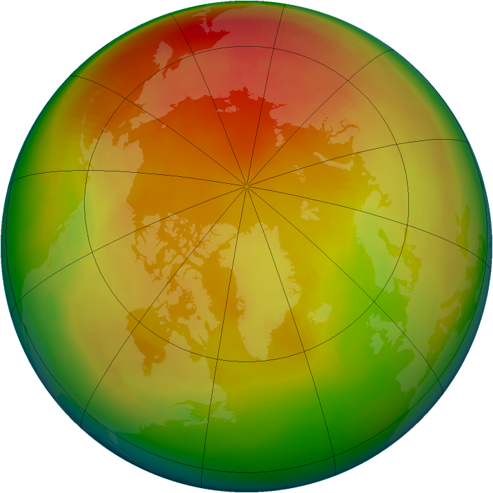 Arctic ozone map for February 1981